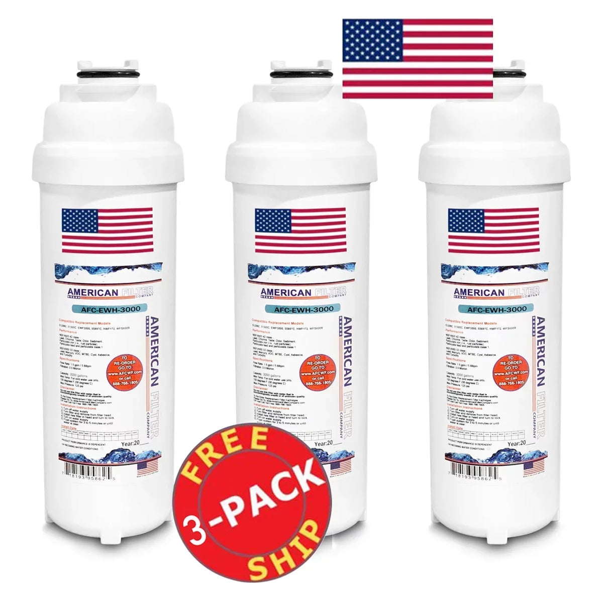 AFC in Model , Brand Fountain AFC-EWH-3000 , Filter HVR8HDBL Liquid - with U.S.A. - Filters LiquidSentry® 3 Made , Compatible #