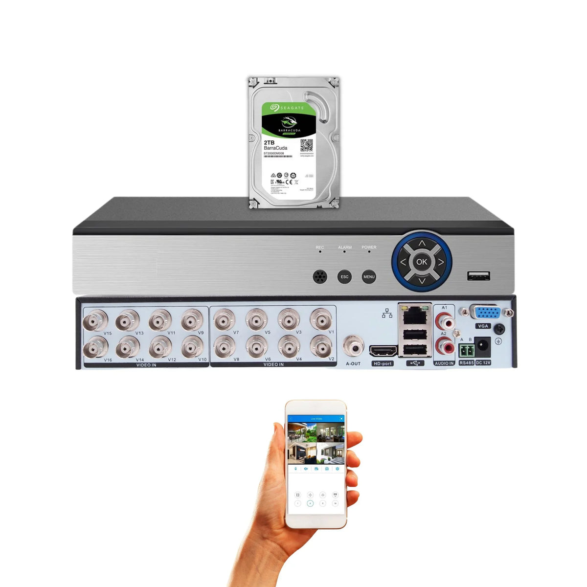 Security H.265 Standalone Video Channel Storage CVI with HD Office 16 2TB CCTV DVR Evertech Digital Recorder Analog TVI AHD Home