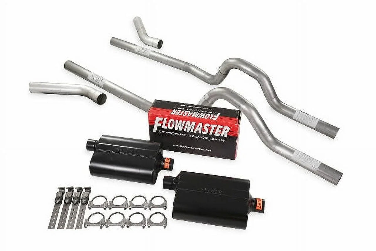Corner Super Exhaust 2.5" Flowmaster 40 F-Series 67-72 Ford Kit Exit Fits Dual