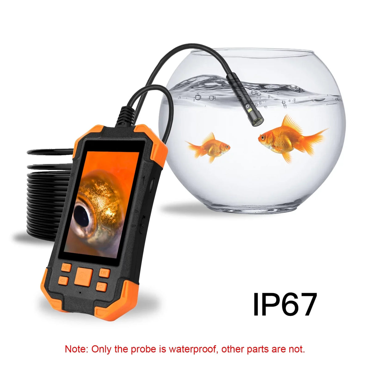 Slot Inspection 1080P Dual Camera Probe/ LED IPS IP67 Lens Semi-rigid Industrial Cable/ Screen line Card with Inch Liquidproof for 4.3 7.9mm with Borescope TF Automobile Light/ Inspecti