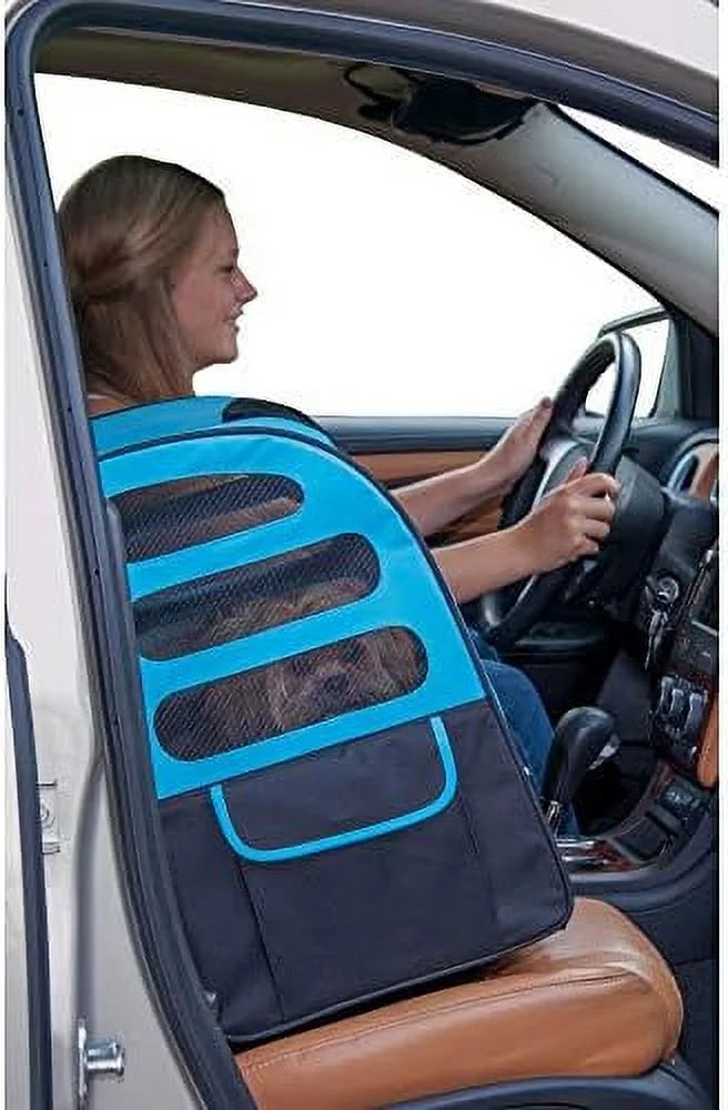 Mesh Tether, For Cats/Dogs, Seat Car Ocean Extra Carrier, Ventilation, Pouch, Traveler Storage Included Telescoping Plus Travel Blue, Large Handle, (PG1280OB)
