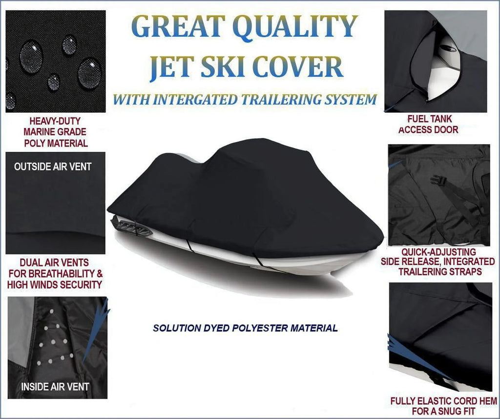 2002 Jet SKI JET Seater BLACK Cover COVER Ski 2003 Compatible 2004 1999 2000 ULTRA Jet Ski for 2 PWC Cover 130 KAWASAKI 2001