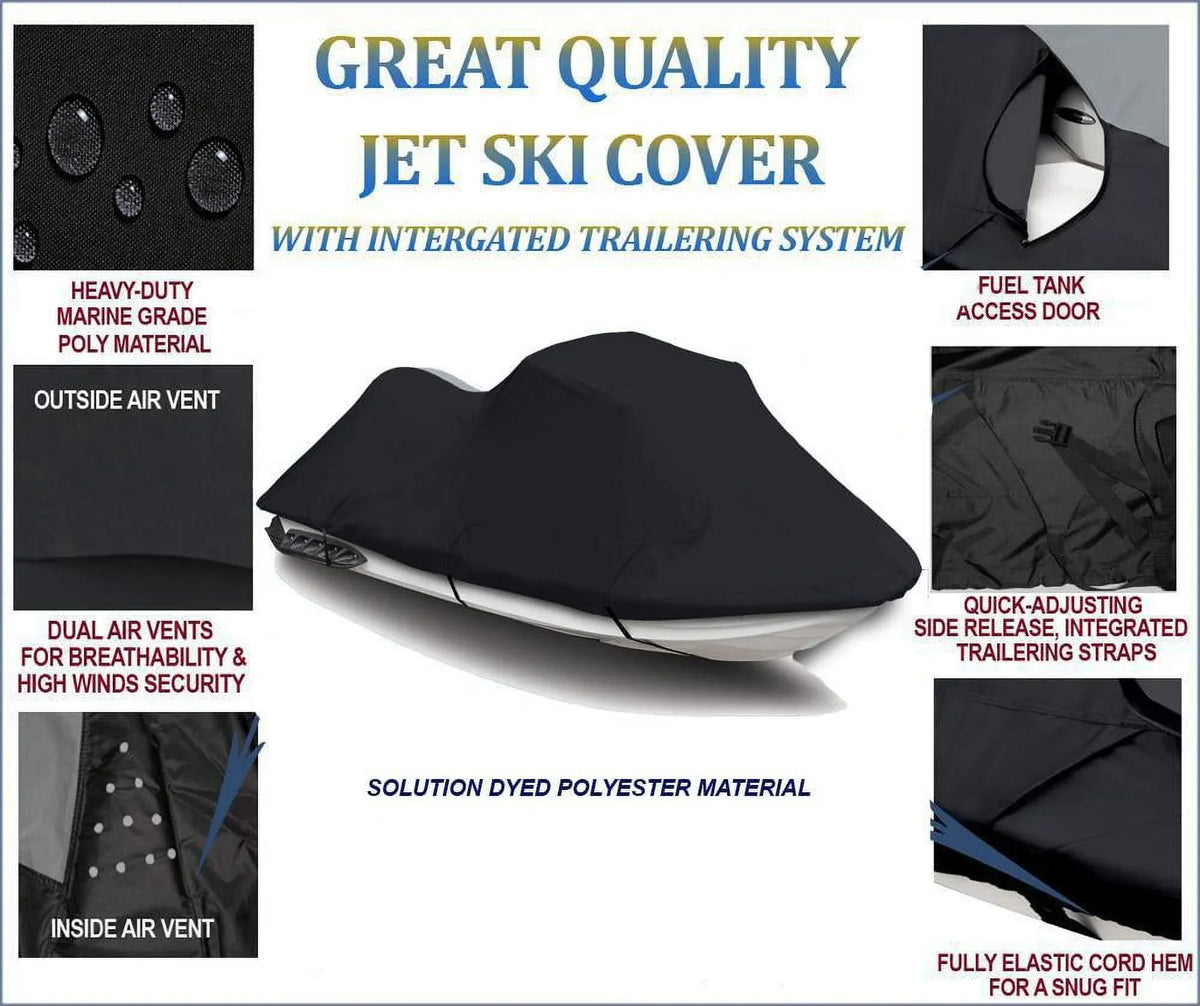2002 Jet SKI JET Seater BLACK Cover COVER Ski 2003 Compatible 2004 1999 2000 ULTRA Jet Ski for 2 PWC Cover 130 KAWASAKI 2001