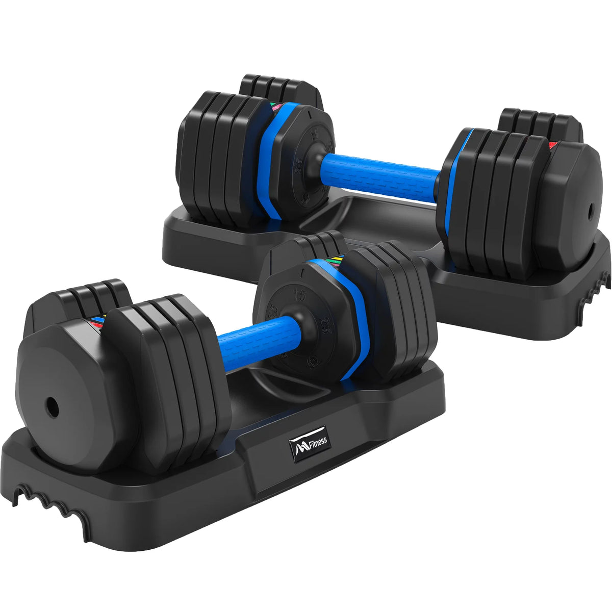 for Dumbbell Handle, x2 Turning Set Fast Adjust Full with Anti-Slip of 55lb Dumbbell Workout Exercise Dumbbell Handle by Weight Adjustable Suitable with Tray, - Fitness 2 Body