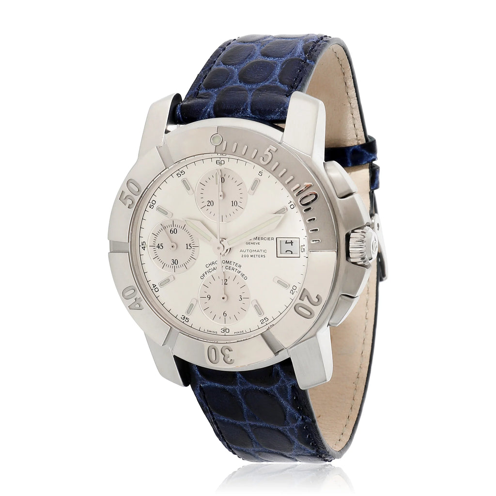 Mercier Chrono Baume Men's Stainless in & 65366 Steel Watch Capeland Pre-Owned