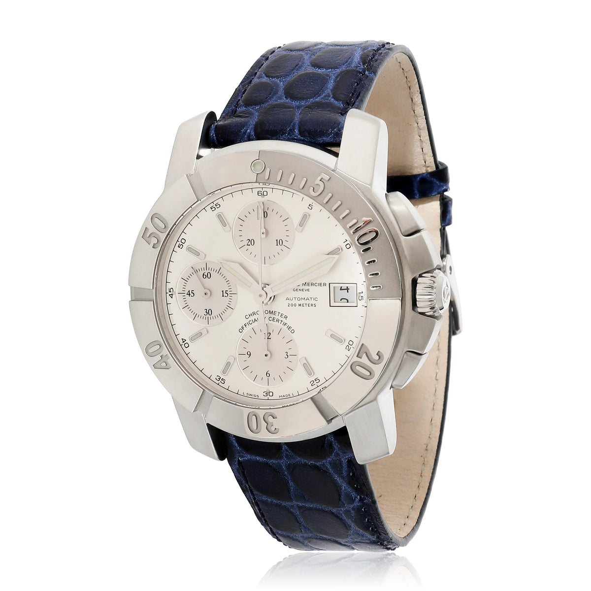 Mercier Chrono Baume Men's Stainless in & 65366 Steel Watch Capeland Pre-Owned