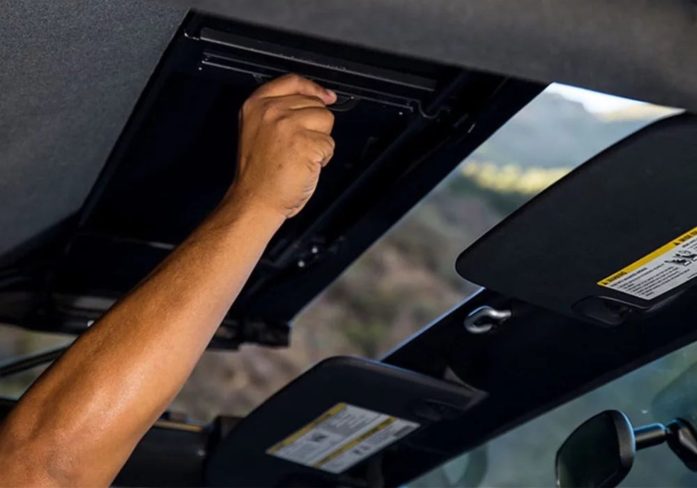 Rampage Rear 990235 Diamond Top by Wrangler Soft Cover 2 Black RealTruck For Jeep Door, With 2007-2018 Design Trailview Tonneau