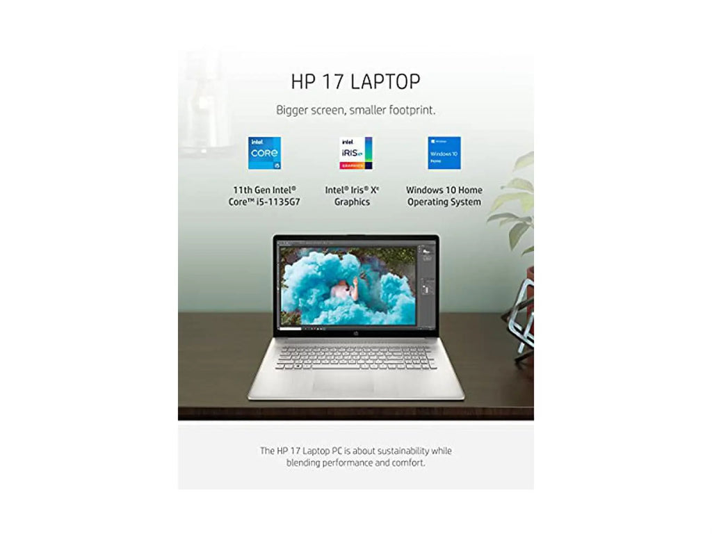 GB RAM, Home, Storage, 10 i5-1135G7, Laptop, Anti-Glare 8 HD+ Gen HP GB 17.3-inch Windows 17 Core 11th Display, SSD Intel Screen 256