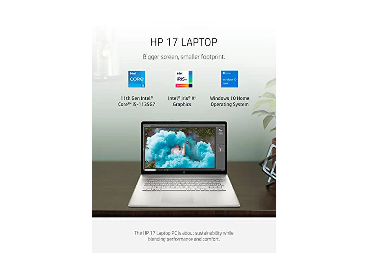 GB RAM, Home, Storage, 10 i5-1135G7, Laptop, Anti-Glare 8 HD+ Gen HP GB 17.3-inch Windows 17 Core 11th Display, SSD Intel Screen 256