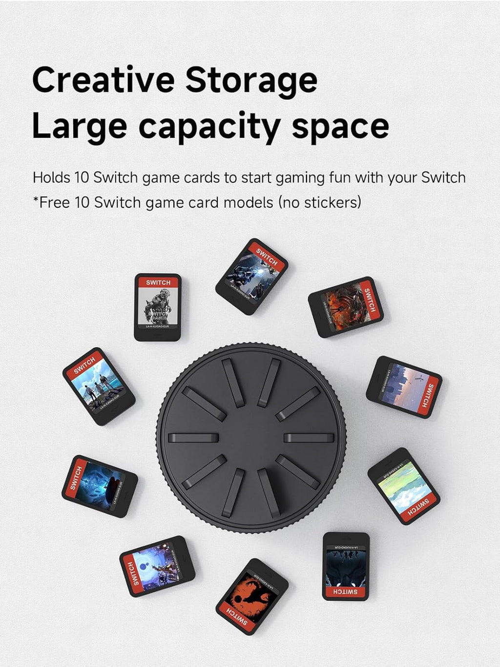 Card Storage Case 10 Switch, Nintendo Black Card Case Vita, Game Rotating PS Game with for Slots,