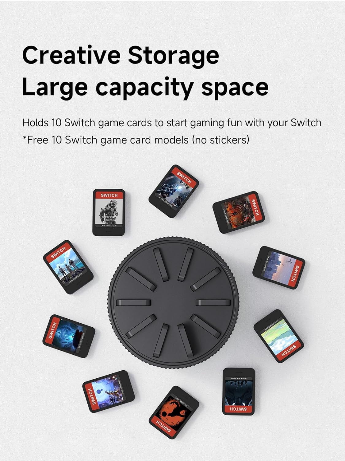 Card Storage Case 10 Switch, Nintendo Black Card Case Vita, Game Rotating PS Game with for Slots,