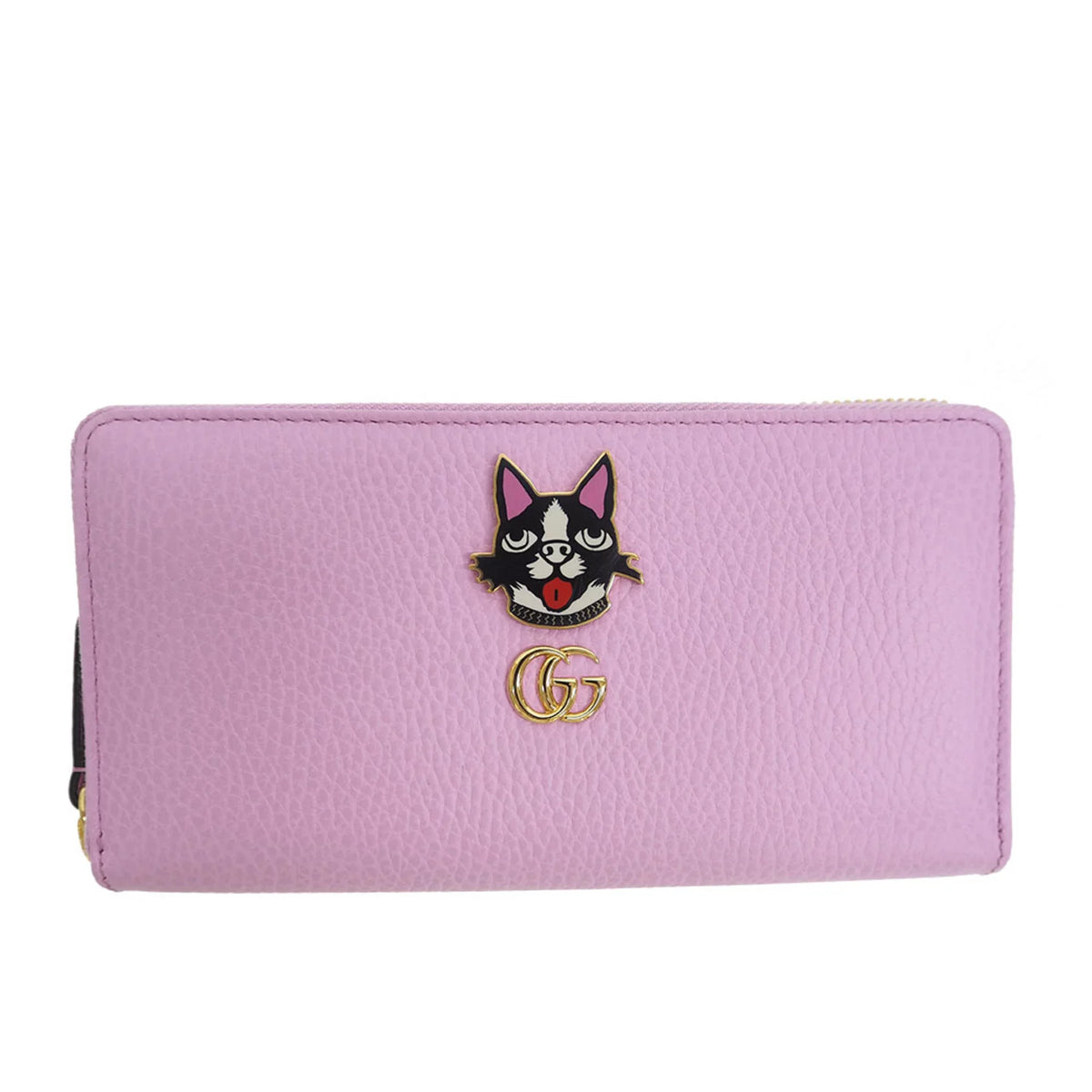 Marmont Bosco Purse Light GUCCI Dog Terrier Round Zip Pre-Owned Boston (Like Gucci Wallet GG Pink 499337 Around New)